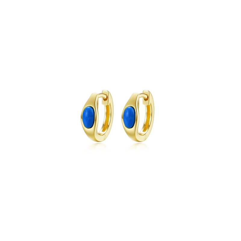 12.5mm Reconstituted Turquoise Huggie Earrings
