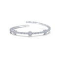 3.20 CTW Halo Station Flexible Tennis Bracelet