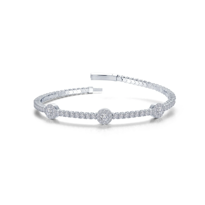 3.20 CTW Halo Station Flexible Tennis Bracelet
