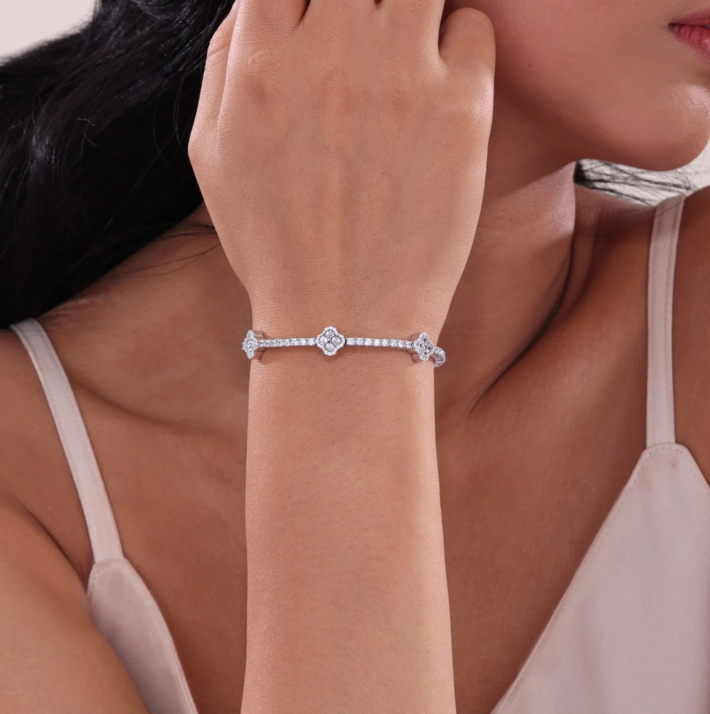 3.7 CTW Station Flexible Tennis Bracelet