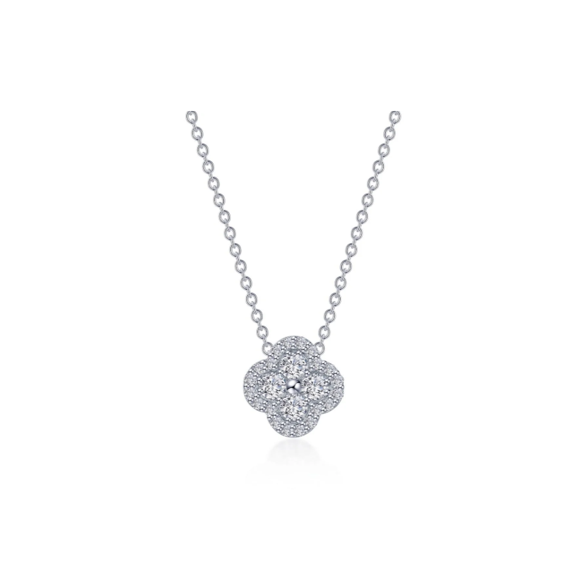0.65 CTW Silver Halo Necklace