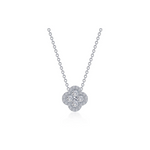 0.65 CTW Silver Halo Necklace