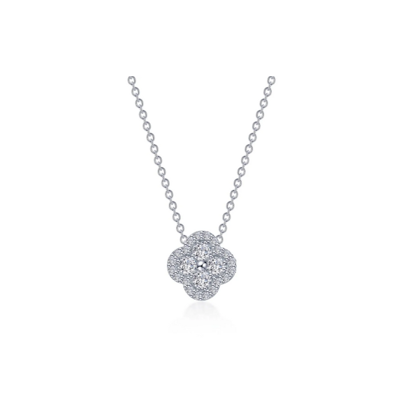 0.65 CTW Silver Halo Necklace