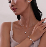 0.65 CTW Silver Halo Necklace