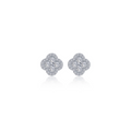 0.8 CTW Silver Halo Stud Earrings