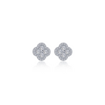 0.8 CTW Silver Halo Stud Earrings