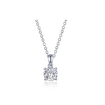 1.25 CTW Silver 4-Prong Solitaire Necklace