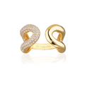 Gold CZ Capri Due Ring