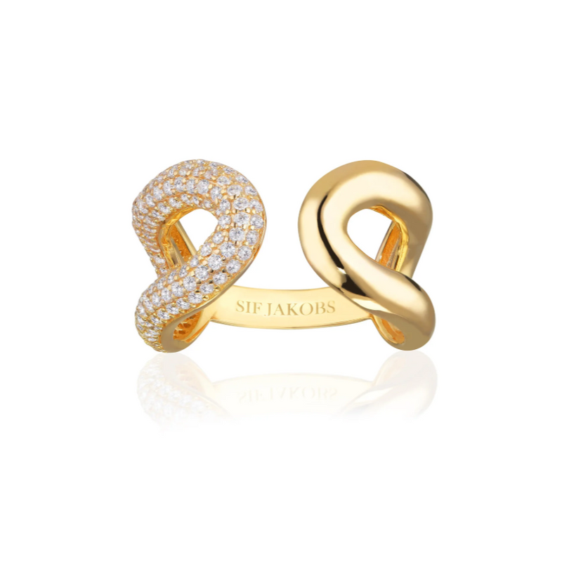 Gold CZ Capri Due Ring