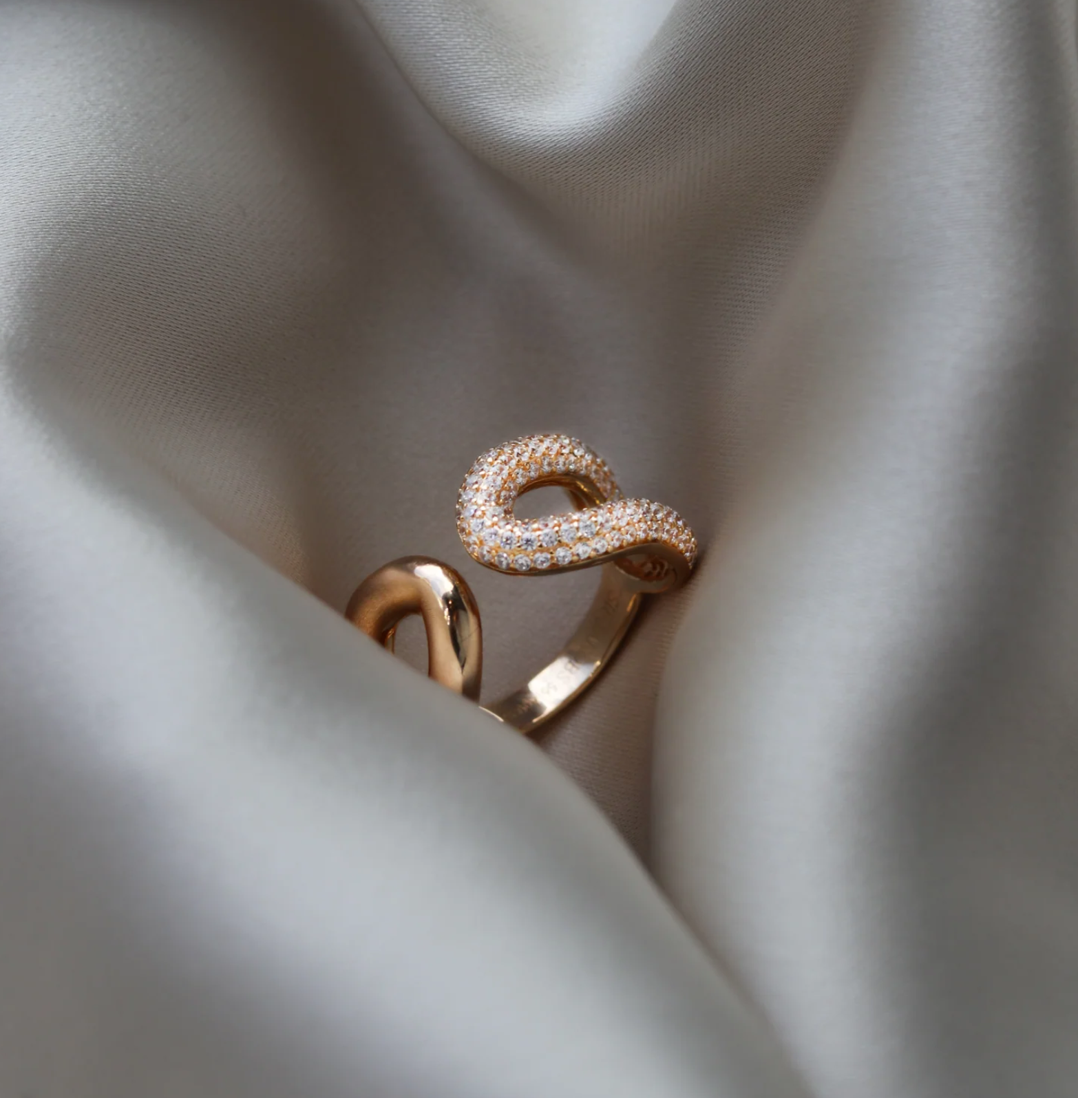 Gold CZ Capri Due Ring