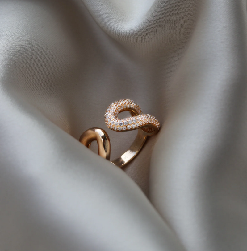 Gold CZ Capri Due Ring