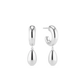Silver Goccia Pendolo Pianura Earrings