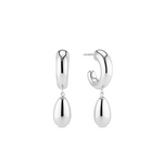 Silver Goccia Pendolo Pianura Earrings