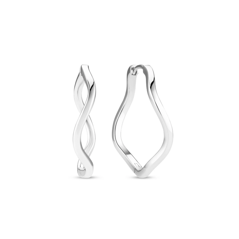 Silver Ellera Waves Pianura X-Grande Earrings