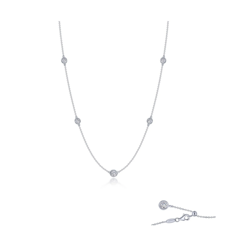 Bezel-set Station Necklace