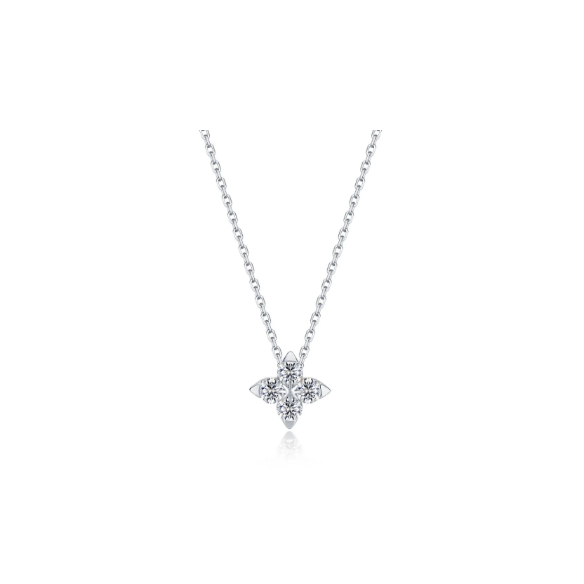 Silver Trillium Bloom Necklace