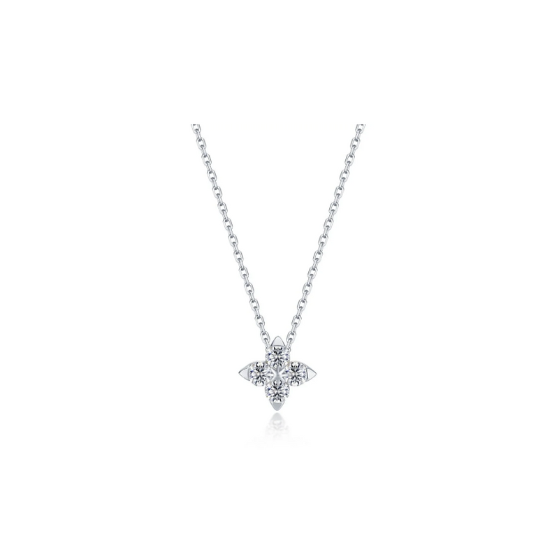 Silver Trillium Bloom Necklace