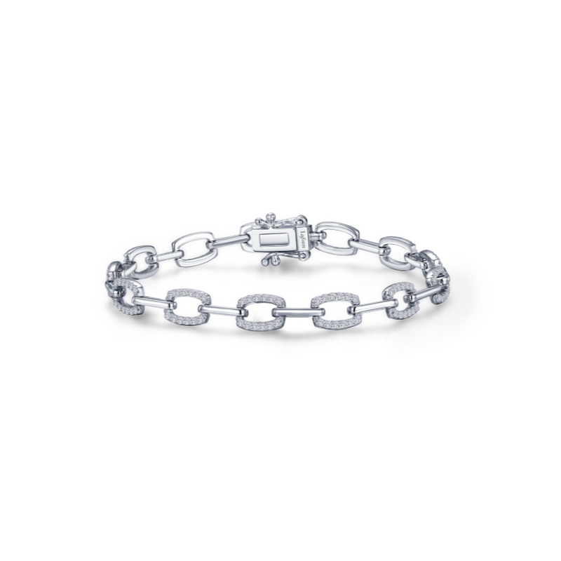 Silver Alternating Link Bracelet