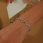 Silver Alternating Link Bracelet