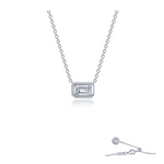 East-West Bezel-Set Emerald-Cut Solitaire Choker Necklace