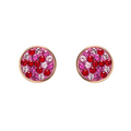 Sterling Silver Pink/Rose Crystal Stud Earrings