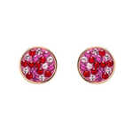 Sterling Silver Pink/Rose Crystal Stud Earrings