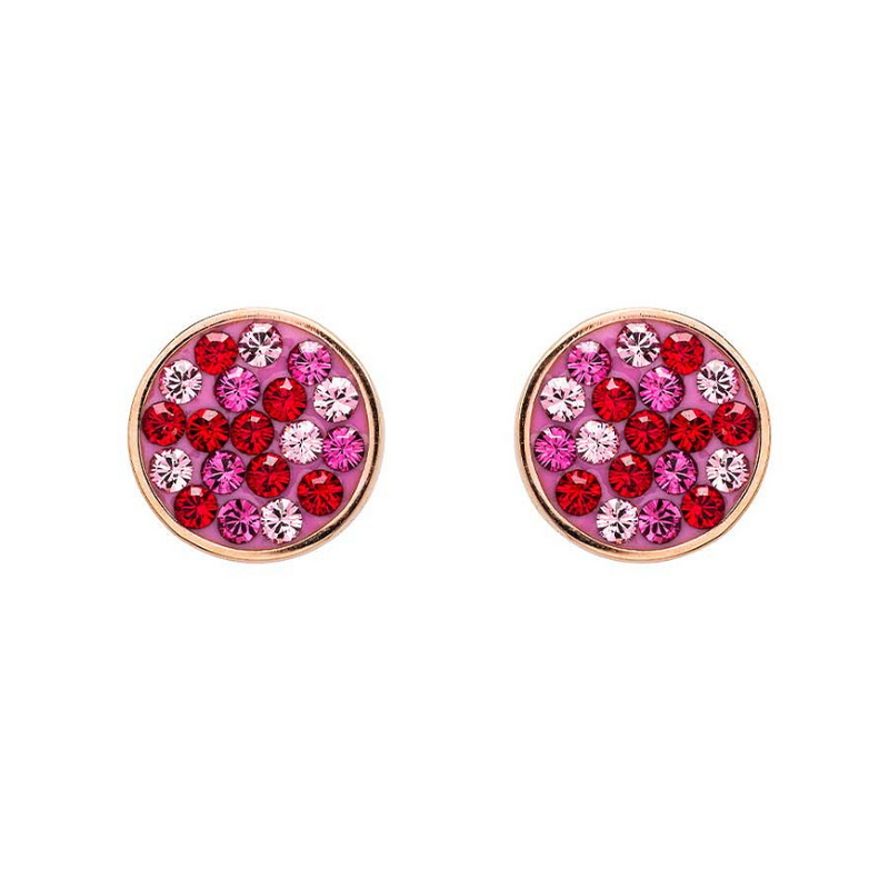 Sterling Silver Pink/Rose Crystal Stud Earrings
