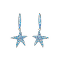 Sterling Silver Crystal Star Fish Earrings