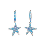 Sterling Silver Crystal Star Fish Earrings