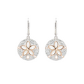 White Crystal Sand Dollar Earrings