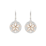 White Crystal Sand Dollar Earrings