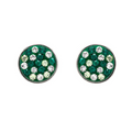 Sterling Silver Peridot/White Crystal Stud Earrings
