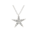 Sterling Silver white Crystal Star Fish Mini Necklace