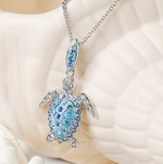 Sterling Silver Crystal Turtle Necklace