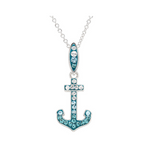 Sterling Silver Crystal Anchor Necklace