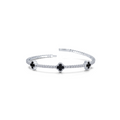 2.4 CTW Flexible Station Black Onyx Tennis Bracelet 6.80"