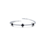 2.4 CTW Flexible Station Black Onyx Tennis Bracelet 6.80"