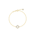 0.45 CTW Gold Mother of Pearl Paperclip Bracelet