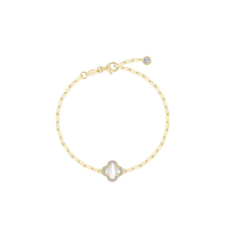 CL S.S.GP 0.45 CTW Mother of Pearl Paperclip Bracelet