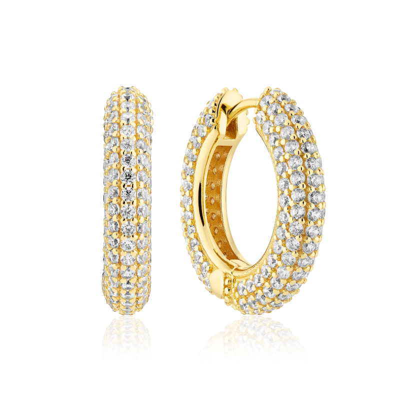 Gold CZ Carrara Medio Earrings