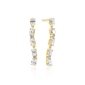Gold CZ Ellera Ovale Sette Earrings