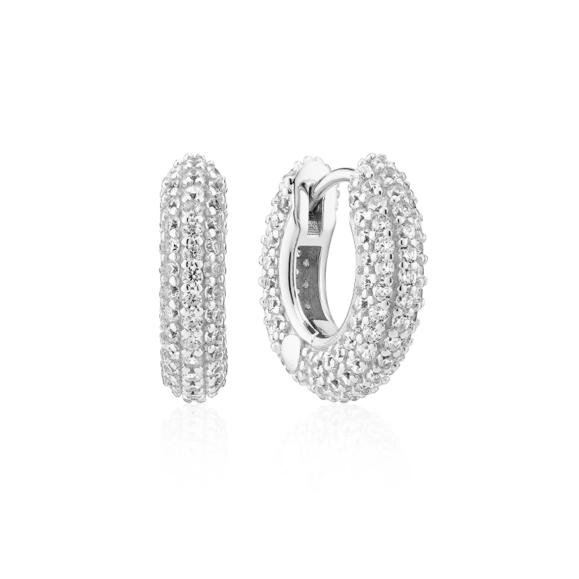 Silver CZ Carrara Piccolo Earrings