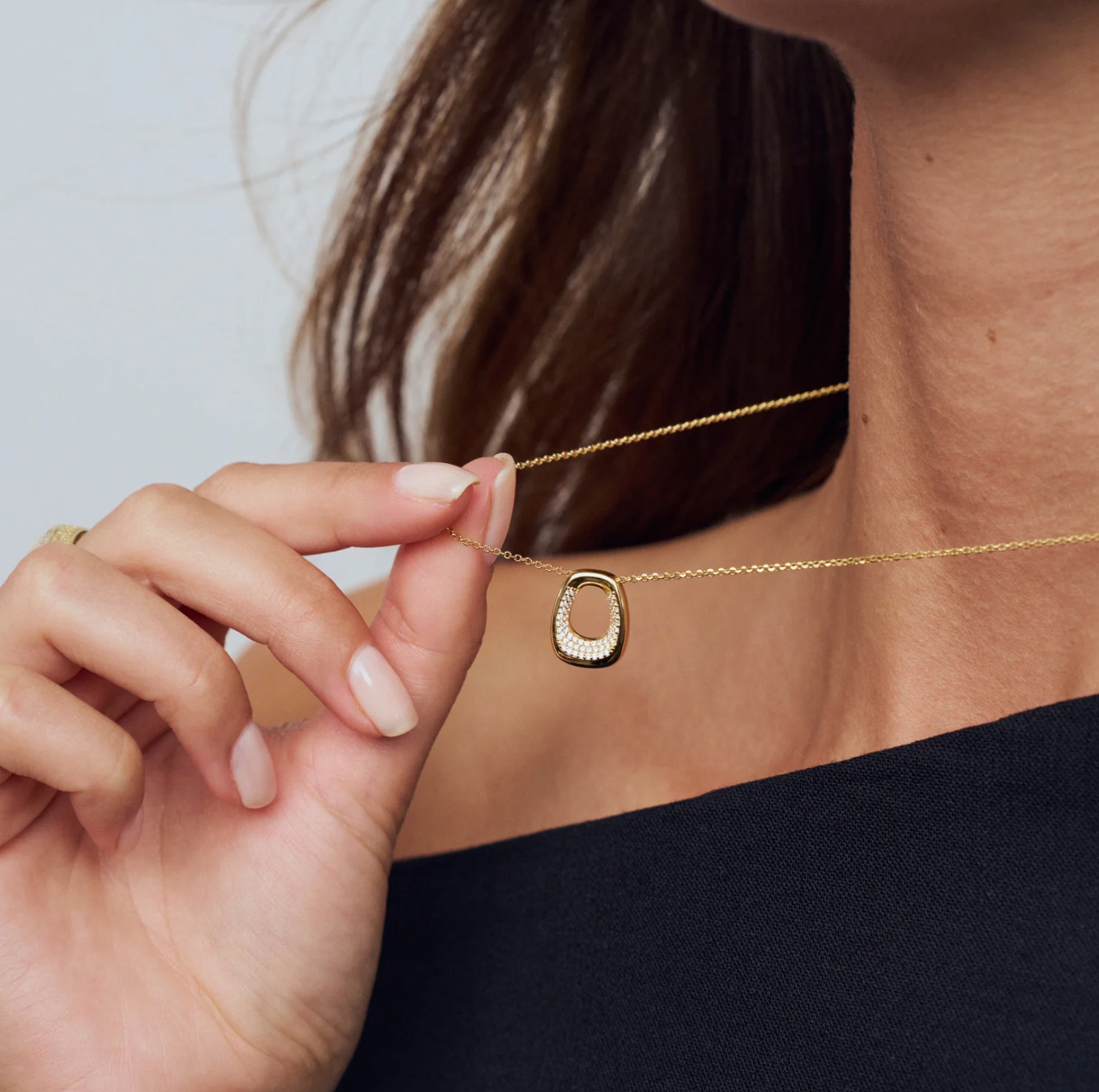 Gold CZ Borsa Piccolo Necklace