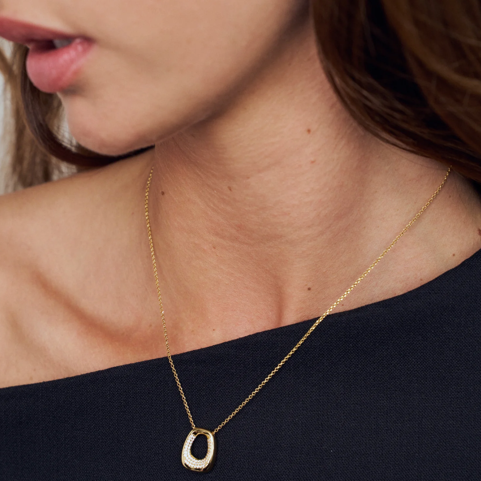 Gold CZ Borsa Piccolo Necklace