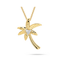 Deep Blue 14kt Gold Lab Diamond Palm Tree Necklace