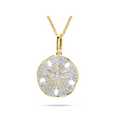 Deep Blue 14kt Gold Lab Diamond Sand Dollar Necklace