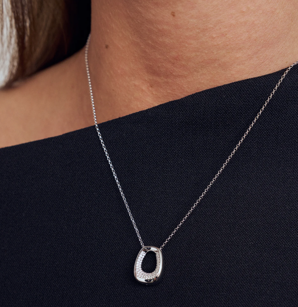 Silver CZ Borsa Piccolo Necklace