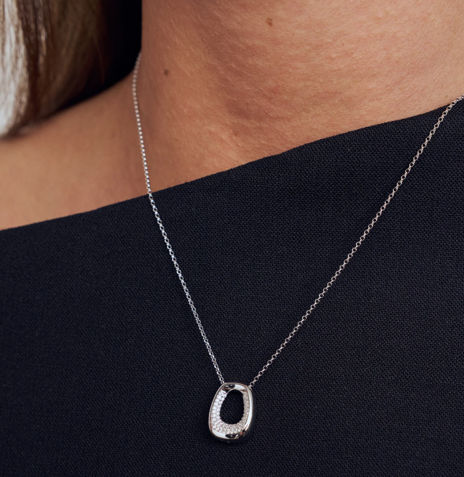 Silver CZ Borsa Piccolo Necklace
