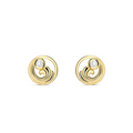 Deep Blue 14kt Gold Lab Diamond Wave Earrings