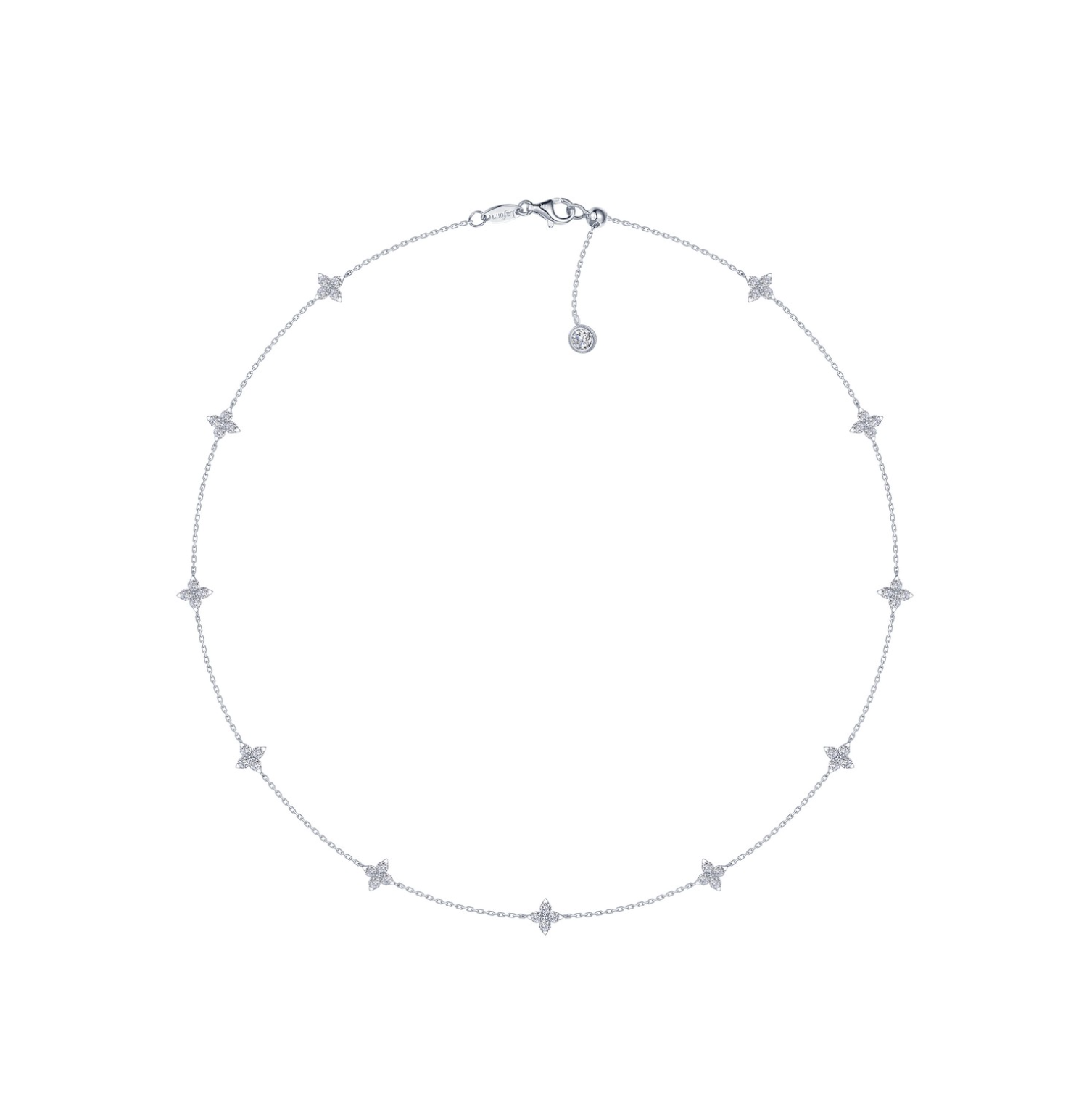 Silver Trillium Station Necklace